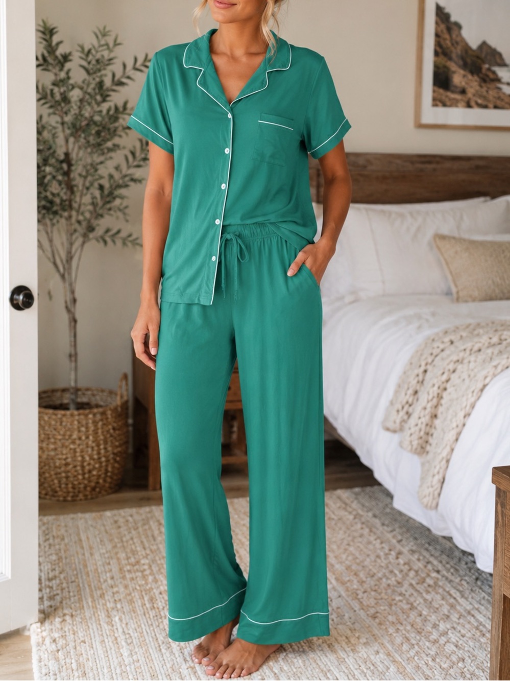 Hunter Teal Green Blue Pajama Set XL